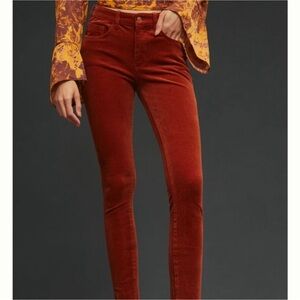 Pilcro/ Anthropologie High-Rise Skinny Corduroy Pants - Size 31 dark red